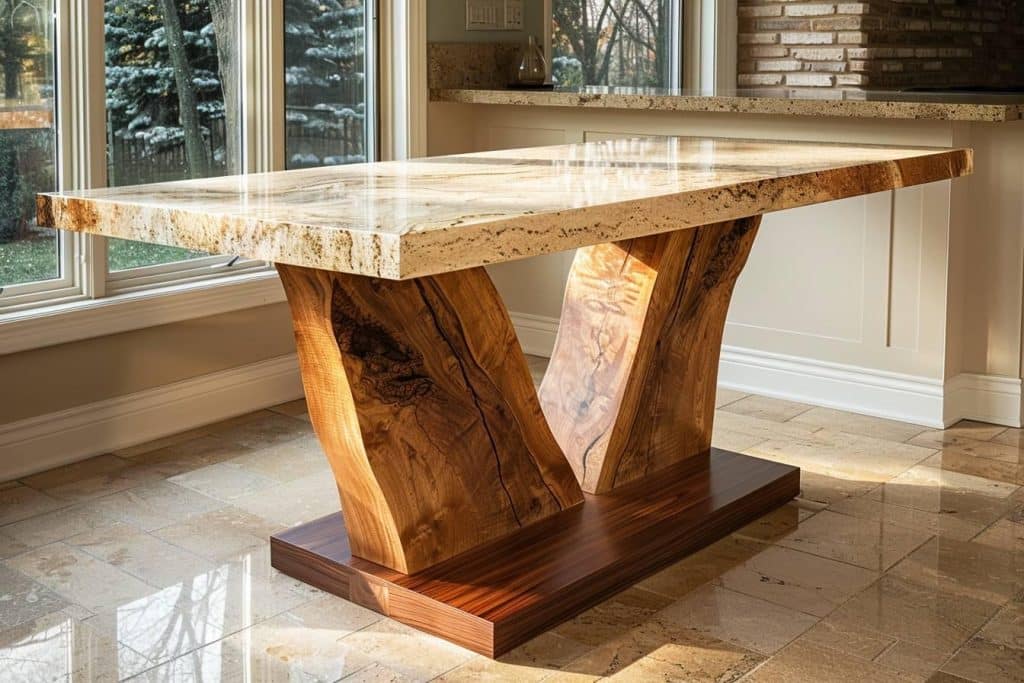 Pourquoi choisir une table en bois et travertin : Avantages et élégance